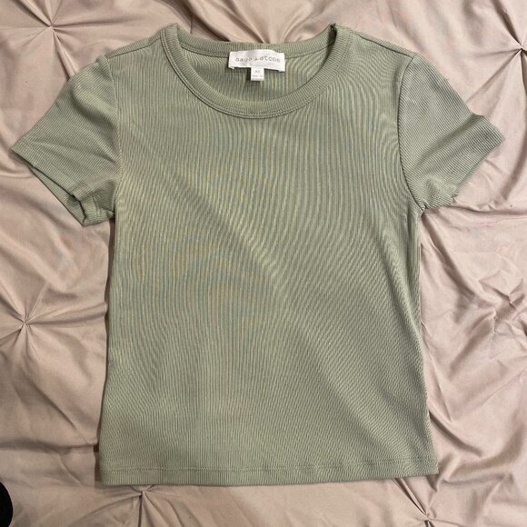Sage Green Cropped Tee - Picture 1 of 2